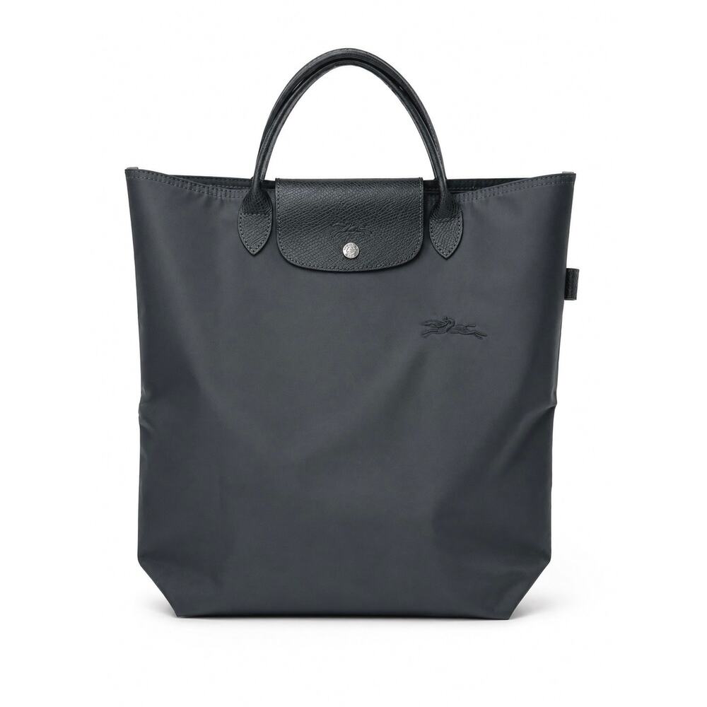 Longchamp Le Pliage Medium Grey Recycled Short Handle Tote Bag GRAPHITE